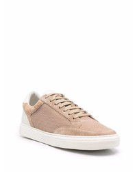 beige Wildleder niedrige Sneakers von Brunello Cucinelli