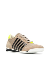 beige Wildleder niedrige Sneakers von DSQUARED2