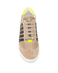 beige Wildleder niedrige Sneakers von DSQUARED2