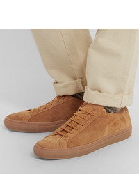 beige Wildleder niedrige Sneakers von Common Projects