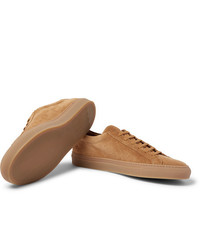 beige Wildleder niedrige Sneakers von Common Projects