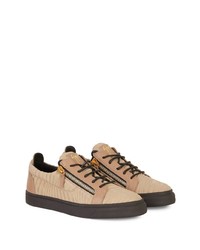 beige Wildleder niedrige Sneakers von Giuseppe Zanotti