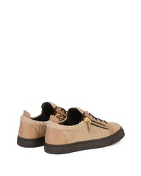 beige Wildleder niedrige Sneakers von Giuseppe Zanotti