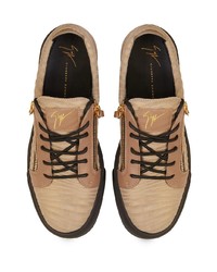 beige Wildleder niedrige Sneakers von Giuseppe Zanotti