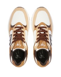 beige Wildleder niedrige Sneakers von Giuseppe Zanotti