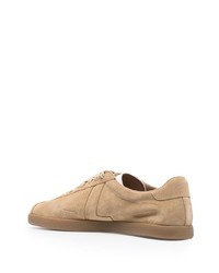 beige Wildleder niedrige Sneakers von Lanvin