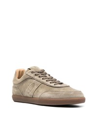 beige Wildleder niedrige Sneakers von Tod's