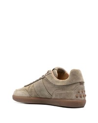 beige Wildleder niedrige Sneakers von Tod's