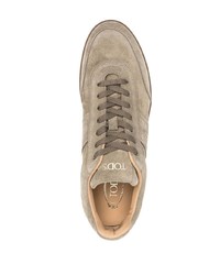 beige Wildleder niedrige Sneakers von Tod's