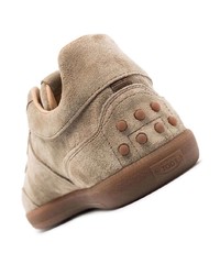 beige Wildleder niedrige Sneakers von Tod's