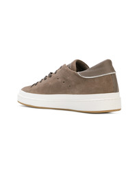 beige Wildleder niedrige Sneakers von Philippe Model