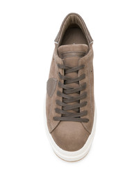 beige Wildleder niedrige Sneakers von Philippe Model