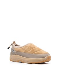 beige Wildleder niedrige Sneakers von Suicoke