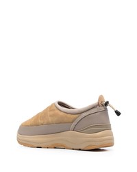 beige Wildleder niedrige Sneakers von Suicoke