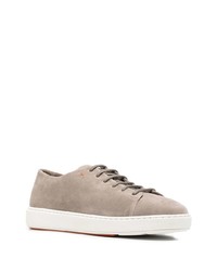 beige Wildleder niedrige Sneakers von Santoni