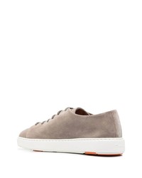 beige Wildleder niedrige Sneakers von Santoni