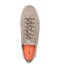 beige Wildleder niedrige Sneakers von Santoni