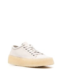 beige Wildleder niedrige Sneakers von Clarks Originals