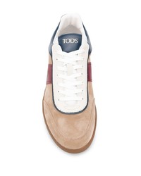 beige Wildleder niedrige Sneakers von Tod's