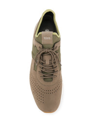 beige Wildleder niedrige Sneakers von Tod's