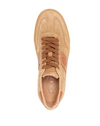 beige Wildleder niedrige Sneakers von Tod's