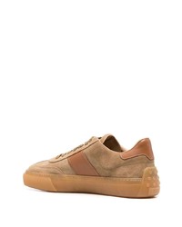 beige Wildleder niedrige Sneakers von Tod's