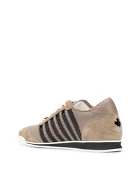 beige Wildleder niedrige Sneakers von DSQUARED2