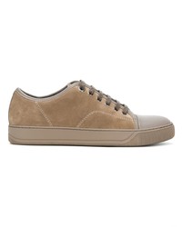 beige Wildleder niedrige Sneakers von Lanvin