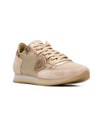 beige Wildleder niedrige Sneakers von Philippe Model