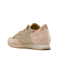 beige Wildleder niedrige Sneakers von Philippe Model