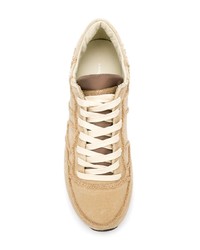 beige Wildleder niedrige Sneakers von Philippe Model