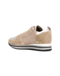 beige Wildleder niedrige Sneakers von Philippe Model