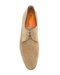 beige Wildleder Oxford Schuhe von Santoni