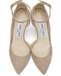 beige Wildleder Pumps von Jimmy Choo