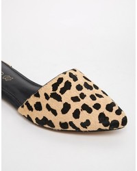 beige Wildleder Slipper mit Leopardenmuster von Aldo