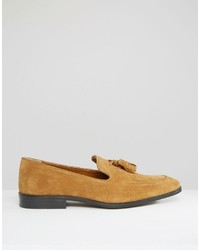 beige Wildleder Slipper mit Quasten von Asos