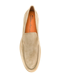 beige Wildleder Slipper von Santoni