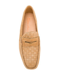 beige Wildleder Slipper von Santoni