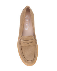 beige Wildleder Slipper von Tod's