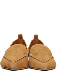 beige Wildleder Slipper von Nicholas Kirkwood