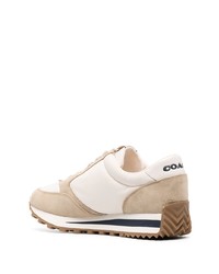 beige Wildleder Sportschuhe von Coach