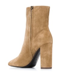 beige Wildleder Stiefeletten von Saint Laurent