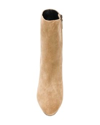 beige Wildleder Stiefeletten von Saint Laurent