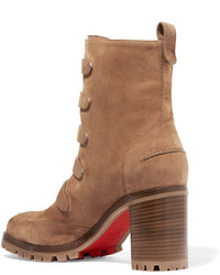 beige Wildleder Stiefeletten von Christian Louboutin