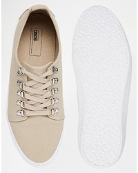 beige Wildleder Turnschuhe von Asos