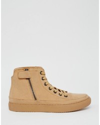 beige Wildleder Turnschuhe von Asos