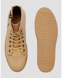 beige Wildleder Turnschuhe von Asos