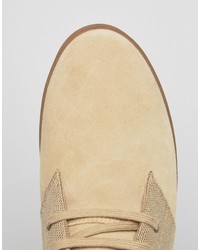 beige Wildleder Turnschuhe von Fred Perry