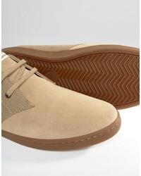 beige Wildleder Turnschuhe von Fred Perry