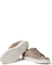 beige Wildleder Turnschuhe von Lanvin